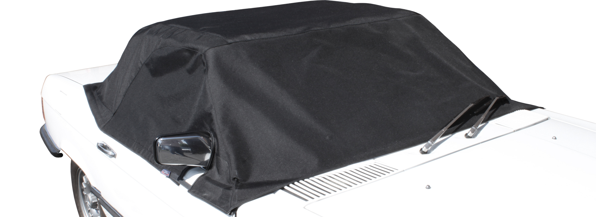 Mercedes SL R107 with Cabrio Shield® soft top cover fitted